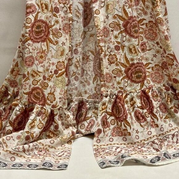 Tie Front Wrap Dress Women's Medium Multicolor Floral Rayon Blend Flowy GUC - Picture 5 of 13